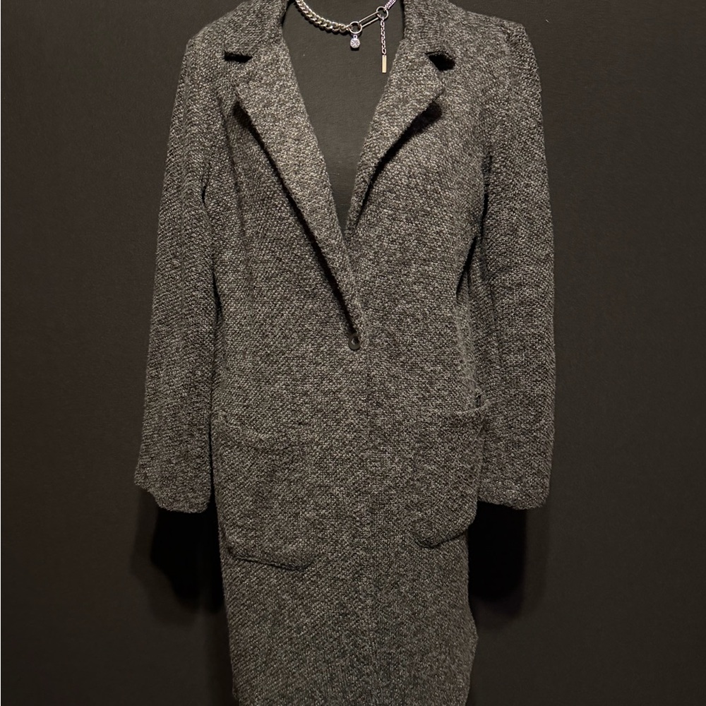 BE COOL Women's Gray Tweed Trench Coat
